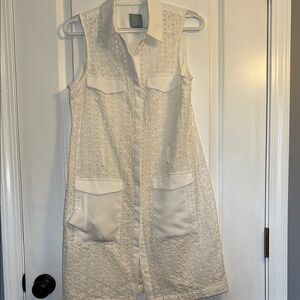 CeCe White Sleeveless Lace Dress